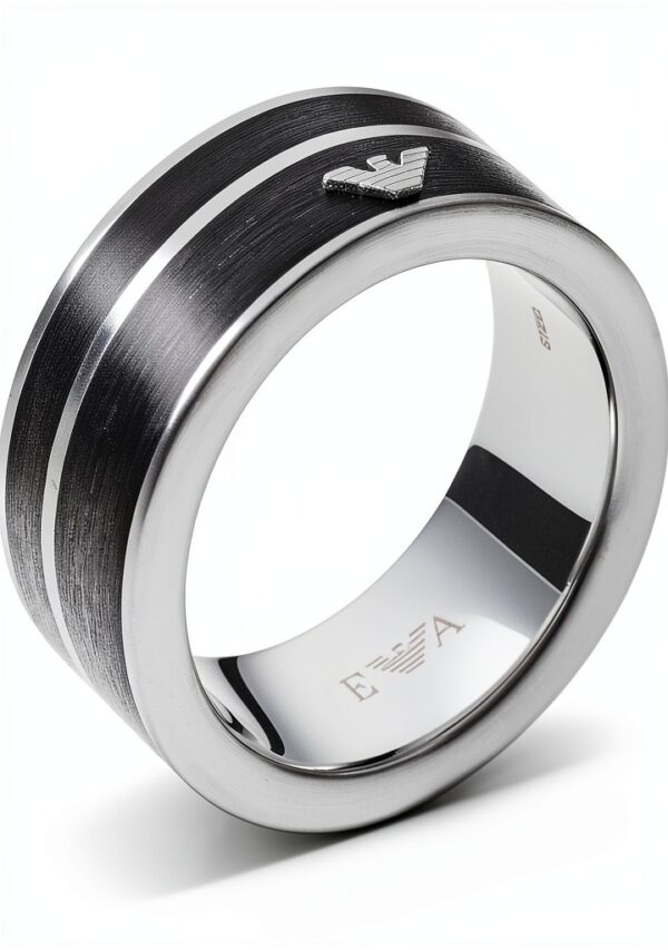 Emporio Armani Bague en acier inoxydable pour hommes-0