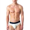 Emporio Armani Caleçons Homme Logo Brief, Lot de 1, Crème et Noir-0