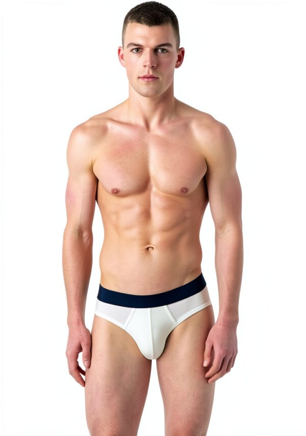 Emporio Armani Caleçons Homme Logo Brief, Lot de 1, Crème et Noir-0