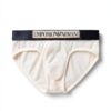 Emporio Armani Caleçons Homme Logo Brief, Lot de 1, Crème et Noir-3